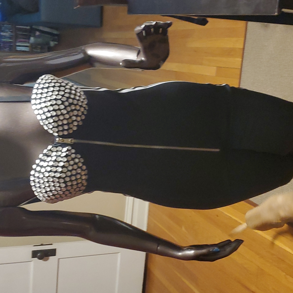 Jeremy Scott x Adidas Black Stoned Bodysuit (Sample)